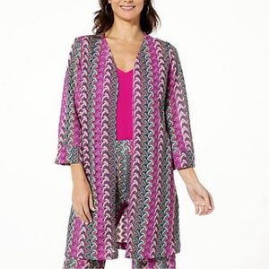 G by Giuliana Women's Black Label Crochet Lace Knit Topper Multicolor Size L